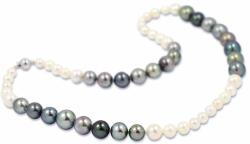 White & Black Tahiti és fehér akoya gyöngy nyaklánc - 60cm (GY893)