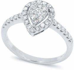 White & Black Csepp gyémánt eljegyzési gyűrű fehéraranyból - 0, 4 karát (AU12938)