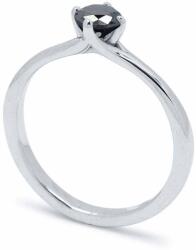 White & Black Fekete gyémánt eljegyzési gyűrű - 4, 1mm - fehérarany (AU12831)