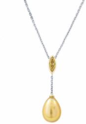 LIKO Sárga gyémánt nyakék igazgyönggyel medál láncon (AU9005)