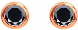 White & Black Fekete gyémánt fülbevaló, rosegold - 3, 0mm - 0, 3 karát (AU12994)