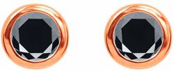 White & Black Fekete gyémánt fülbevaló, rosegold - 3, 5mm - 0, 37 karát (AU12763)