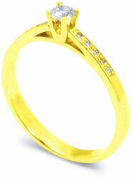 White & Black Briliáns gyémánt eljegyzési gyűrű - arany - 0, 14 karát (AU13085)