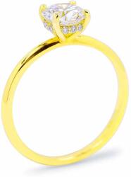 White & Black Labor gyémánt eljegyzési gyűrű aranyból - Hidden Halo - 1, 1 karát - IGI (AU13227)