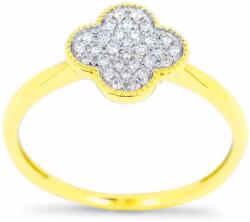 White & Black Clover gyémánt gyűrű aranyból (AU13356)