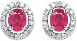 White & Black Halo ovális rubin és gyémánt fülbevaló (AU13784)