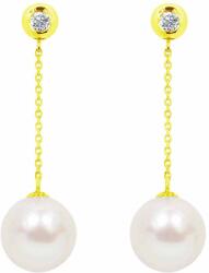 White & Black Igazgyöngy lógós fülbevaló gyémánttal - 7, 5-8mm akoya (AU13426)