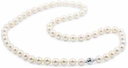 White & Black Édesvízi tenyésztett gyöngysor ezüst zárral - 7-7, 5mm - 45cm - AAA Top (GY1087)