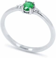 White & Black Camille ovális smaragd eljegyzési gyűrű (AU13909)