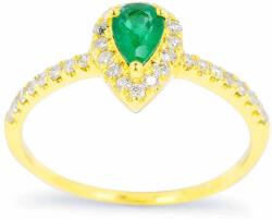 White & Black Csepp smaragd eljegyzési gyűrű gyémántokkal (AU13033)