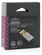 Nedis CCTB60925AL USB-A adapter, USB 3.2 Gen 1, USB-A férfi, USB-CT anya, 5 Gbps, kerek, Nikkelezett, Ezüst (CCTB60925AL) (CCTB60925AL)