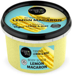 Organic Shop Feszesítő testradír Lemon Macaron Citrom és menta (Firming Body Scrub) 250 ml