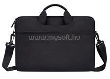 DEVIA JUSTYLE kézitáska álló LAPTOP/NOTEBOOK/TABLET (univerzális, textil, kézpánt, 13-14.2" méret) FEKETE (ST348501) (ST348501)