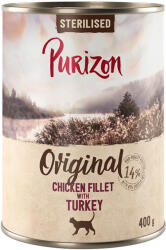Purizon 6x400g Purizon Adult Sterilised nedves macskatáp - Csirkefilé pulykával