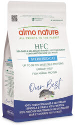 Almo Nature 1, 2kg Almo Nature HFC Longevity Sterilizált farkassügér & aranydurbincs, száraz macskaeledel