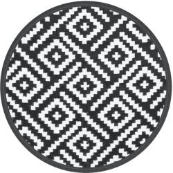 vidaXL fehér és fekete polipropilénből kültéri szőnyeg Ø160 cm 0.72 kg 368579 (368579)