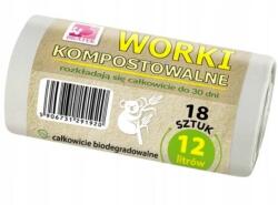 BRATEK Erős környezetbarát szemeteszsák 12 l, 18 db