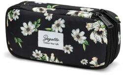 Zagatto Iskolai tolltartó lányoknak, Zagatto, Fekete virágmintás, 22x10x6 cm, 2 rekesszel, Könnyű és praktikus, ZG880 (ZG880)