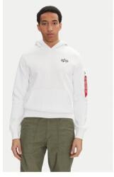 Alpha Industries férfi kapucnis pulóver, 148341, pamut/poliészter, L INTL, fehér (0000305301239_L)