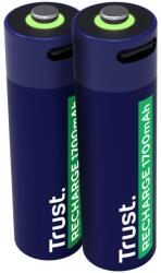 Trust 2 db újratölthető akkumulátor készlet, Trust, 2 órás töltés, kék/zöld (25584)