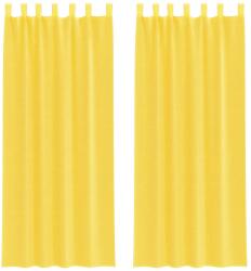 vidaXL 2 db sárga fátyolfüggönyök hurokkal 140x260 cm 0.25 kg 4102320 (4102320)