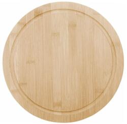 Pufo Kerek bambuszfából készült Pufo tányér ételek, előételek, édességek, pizza tálalásához, 30 cm, barna (Pufo4000)