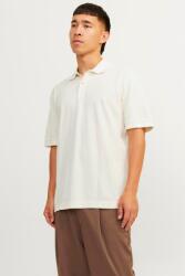 JACK & JONES Jack & Jones, William galléros piké pamutpóló, Fehér, L (12257315-CLOUD-DANCER-L)
