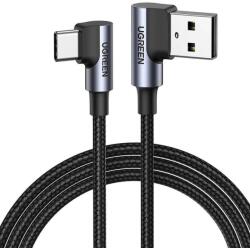 UGREEN USB-C to USB-A 2.0 Angled Kábel US176, 3A, 3m , fekete