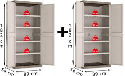 Keter 2db Excellence High XL végig polcos műanyag szekrény AKCIÓS