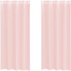 vidaXL 2 db világos rózsaszínű fátyolfüggönyök rojtokkal 140x245 cm 4102086 (4102086)