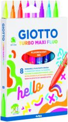 GIOTTO Szuper mosható toll, 5 mm-es hegy, 8 fluoreszkáló szín/doboz, GIOTTO Turbo Maxi Neon (GT-000453800)