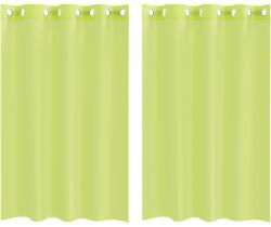vidaXL 2 db almazöld fátyolfüggönyök rojtokkal 140x175 cm 4102054 (4102054)