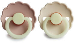 FRIGG Daisy Night Latex cumi - 2 db-os szett - 0-6 hó - Blush/Cream