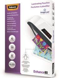 Fellowes Lamináló fólia, A5, 80 mikron, fényes, 100 db/doboz, Fellowes® (5306002) - web24