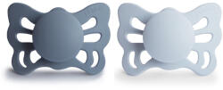 FRIGG Anatómiai Szilikon cumi Butterfly - 2 db-os szett - 0-6 hó - Slate/Powder blue