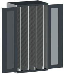 bott Cubio műhelyszekrény kihúzható perforált panelekkel, 200 x 105 x 65 cm, átlátszó ajtó, szürke-antracit