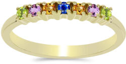  Arannyal Bevont Ezüst Gyűrű Szivárvány Zafírral, Y61971/59