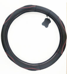 Autolife Valódi bőr kormányvédő SPORT KV-5057A - BLACK RED (5057BR) - olaj