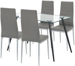 Leziter Nash 4+1 étkező garnitúra szürke-szürke