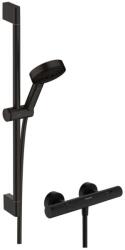 Hansgrohe Pulsify Select S - Set de duș cu termostat, 3 jeturi, EcoSmart, negru mat 24272670 (24272670)