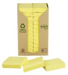 3M POSTIT Bloc de notițe autoadezive, 38x51 mm, 24x100 coli, ecologic, 3M POSTIT, galben 7100172247 (7100172247)