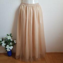 Lovaskate ESKÜVŐ ASZ36J - 5 rétegű arany maxi tüll szoknya csillogós derékkal