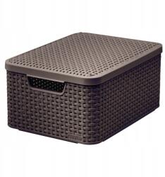 Keter Rattan tárolódoboz, barna, L, fedéllel (Style L)