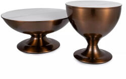 Signal Salsa Kerek Dohányzóasztal Szett - 75cm, Márványhatású Kerámia (SIG-SALSABMI)