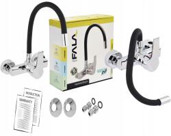 TOYA Konyhai Mosogató Csaptelep Fali Flexibilis Kifolyócső Fekete 75670 (75670)