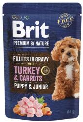 Brit Premium By Nature Puppy Junior Fillets in Gravy pulykával és sárgarépával 24x85g