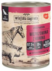 Wiejska Zagroda Sertéshús lóhússal nedves táplálék kutyák számára 800 g