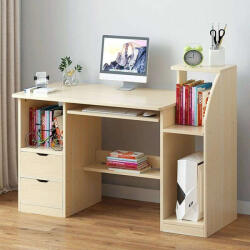 BeComfort FUR-1605 Tölgyfa Polcos Íróasztal - 120x50x92cm (FUR-1605-tolgy)