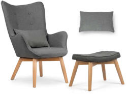 Sofotel Kárpitozott fotel lábtartóval sofotel norse szürke (TE2044)