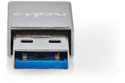 Nedis CCTB60925AL USB-A adapter, USB 3.2 Gen 1, USB-A férfi, USB-C anya, 5 Gbps, kerek, Nikkelezett, Ezüst (CCTB60925AL)